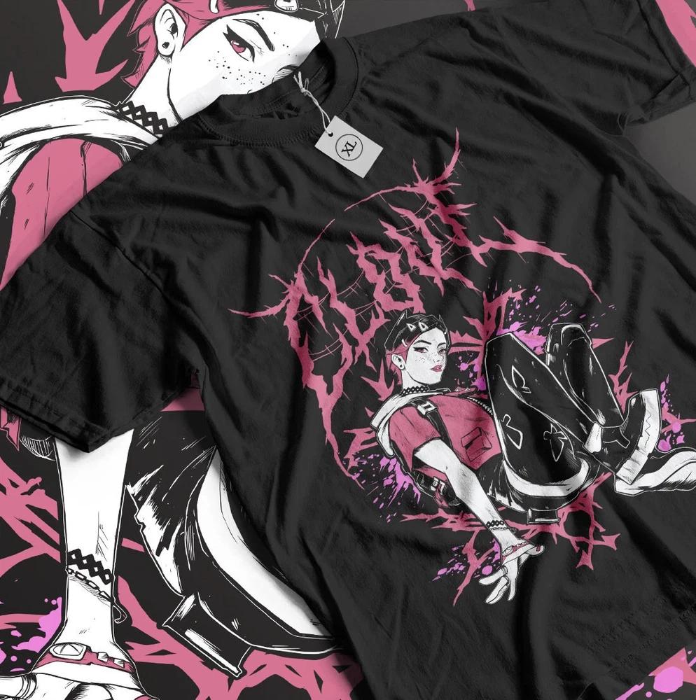 Anime Vintage Tshirt Anime Gift Shirt Girl Anime All Time Tshirt Black S