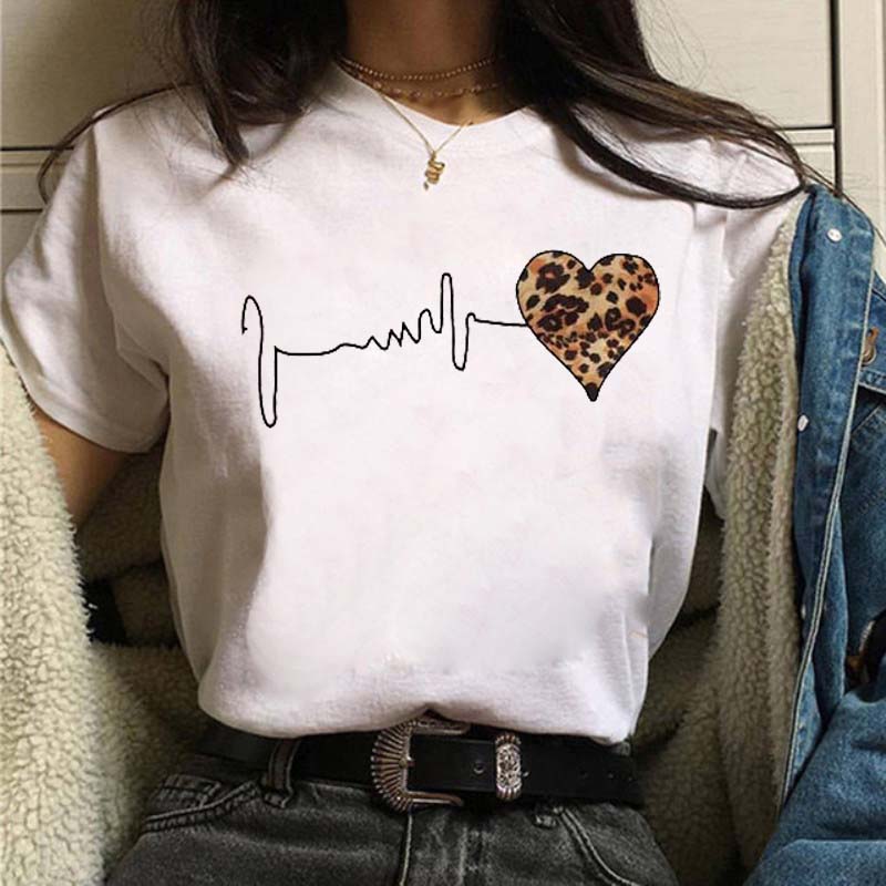 Leopard Mom Life Print Women T Shirt Short Sleeve Oversized Tshirt Ladies Clothing Fashion Kawaii Female Tee Tops Camisetas Muje