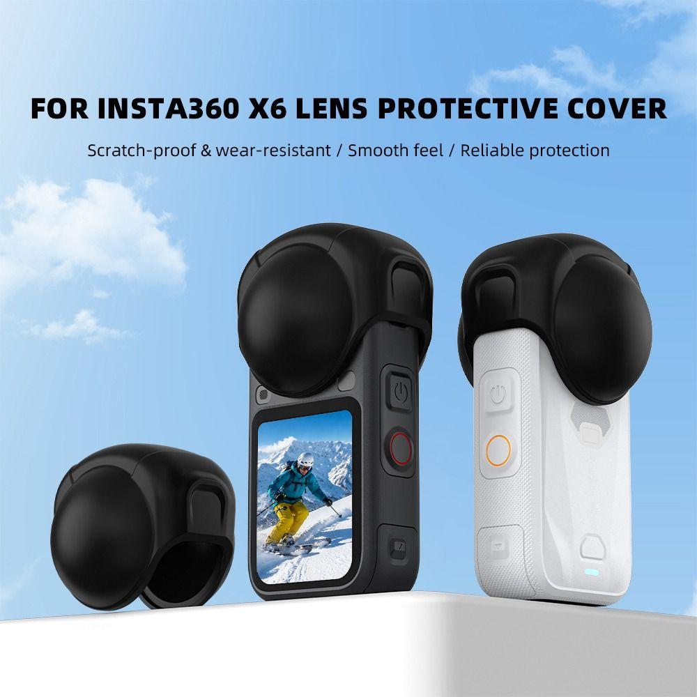 Anti-Scratch Camera Lens Cap Silicone Lens Protector for Insta360 X6 Action Camera Accessories