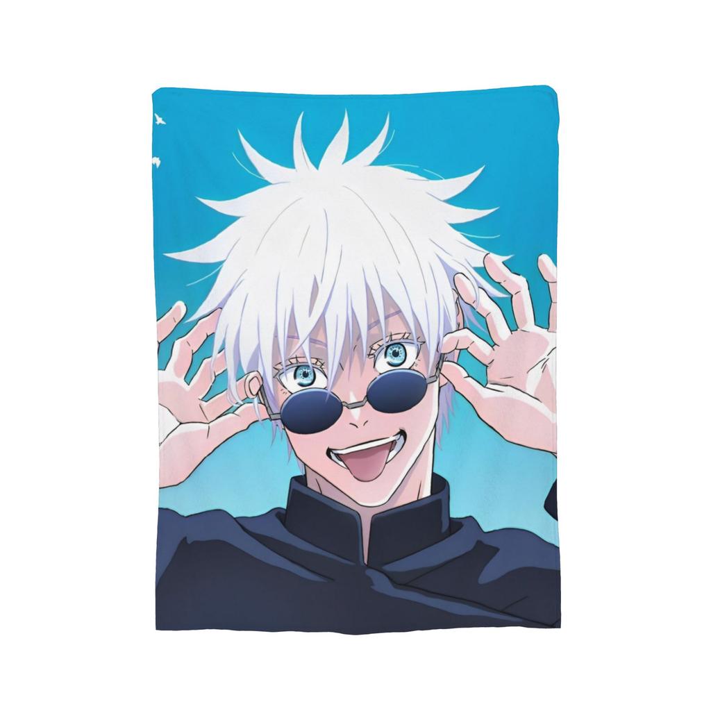 Ryomen Sukuna Velvet Throw Blanket Jujutsu Kaisen Anime Blanket for Sofa Travel Lightweight Bedspread,