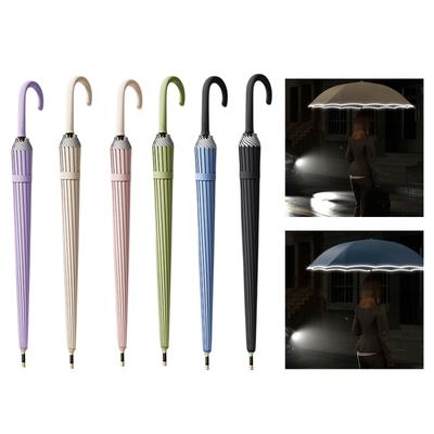Rain Umbrella Automatic Open with Reflective Trim for Safe Night Walking and Durable Wind Resistant Design