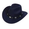 Western Cowboy Top Hat Spring And Autumn New Jazz Hat Big Brim Pentagram Belt Accessories Felt Hat Men And Women