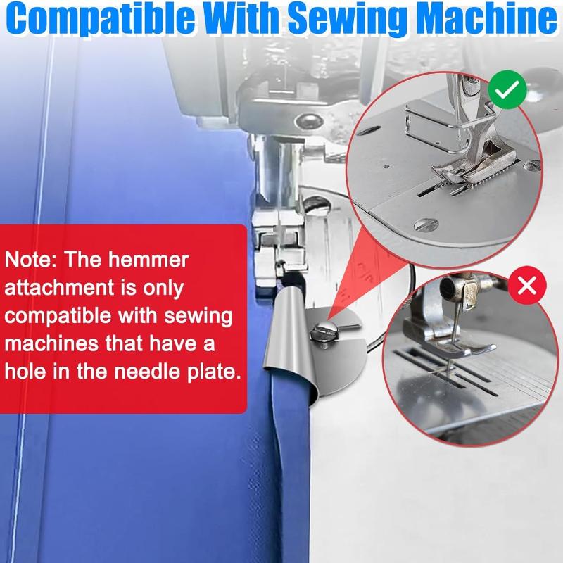 Universal Sewing Rolled Hemmer Foot 4PCS Rolled Hem Presser Foot 7/8/9/10mm Wide Rolling Hem Foot Sewing Machine Presser Feet Hemmer Home Industrial