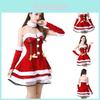 Festliches rotes Weihnachtsfrau-Kostüm für Damen, weich und dehnbar