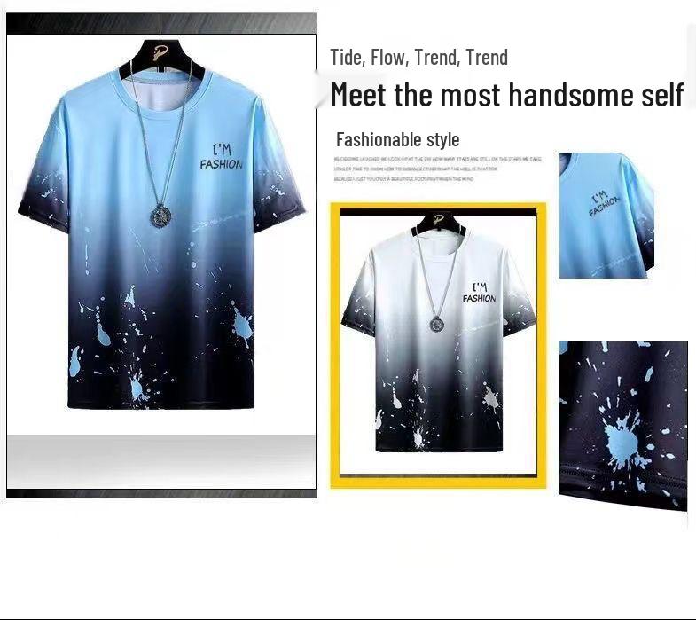 Men's Trendy Summer Casual Two-Piece Set: Printed T-shirt & Plus Size Shorts for Outdoor Sports
