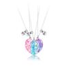 Kids Pendant Necklace Set Alloy Heart Charm Magnetic Pink Blue Purple Trio Sweet Style Childrens Jewelry