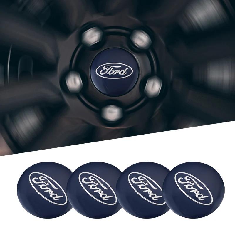 Car Sticker 2025 Hot 4pcs Ford Wheel Center Cap Hub Cover Badge Emblem Sticker Car Accessories For Ford Focus Fiesta C-Max ST Mo