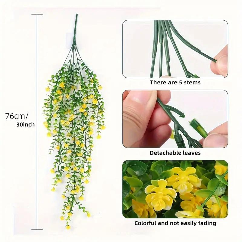 30palcová umělá eukalyptová listová girlanda Falešná rostlina pro domácí pokojovou výzdobu Zahradní svatební dekorace Venkovní ozdoby Doplňky