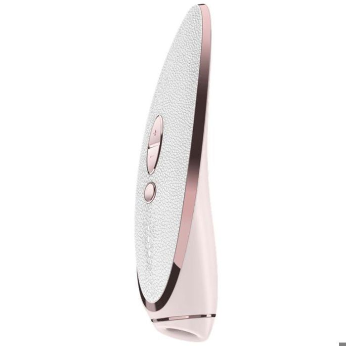 Stimulateur - Satisfyer - Luxury Pret A Porter - 11 modes de succion - Cuir blanc - Métal rose gold