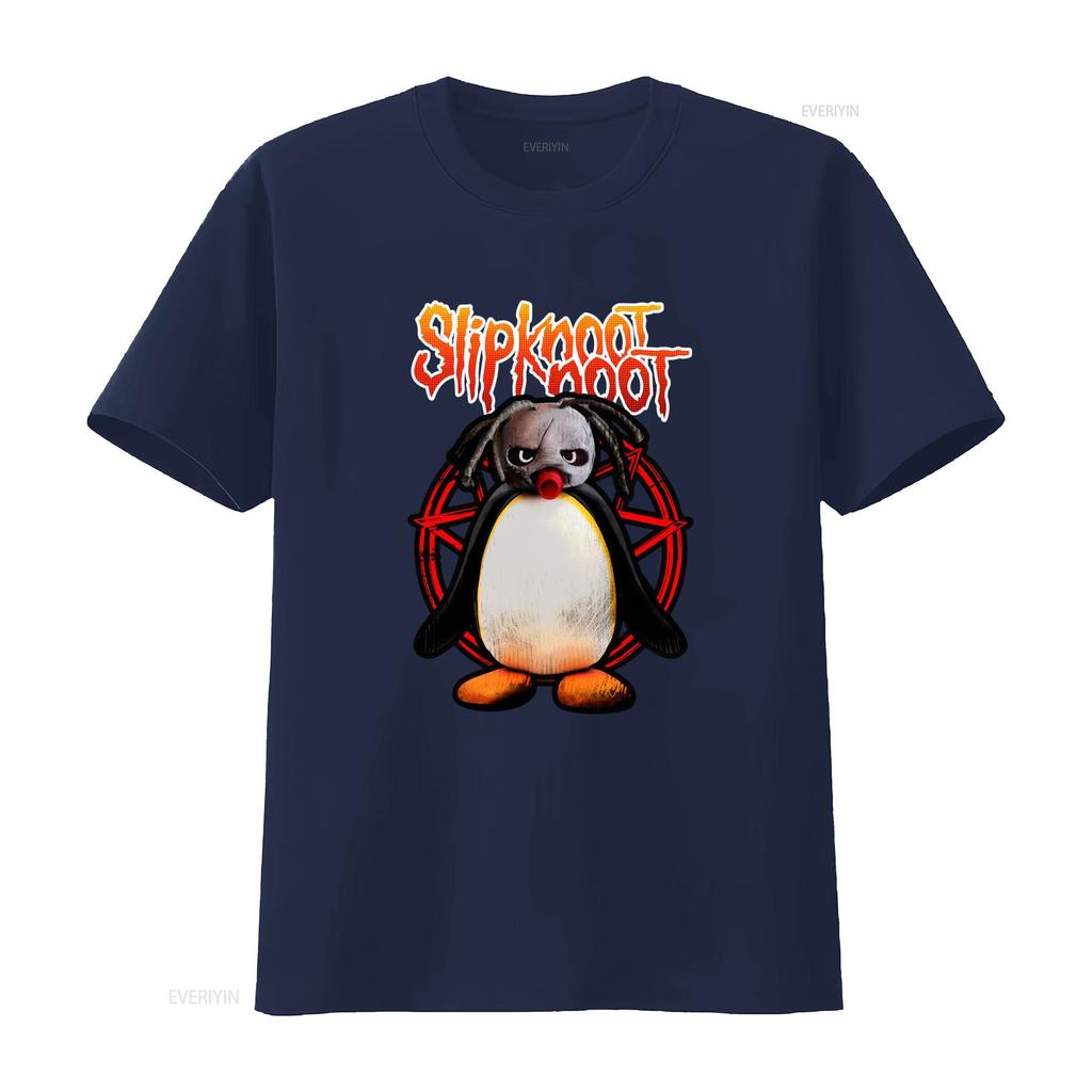 Slipknoot Noot Pingu Mens T Shirt Novelty Round Collar with Design vintage Washed fashion Casual designer clothes streetwear