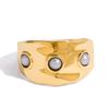 Yori Stainless Steel Metal Minimalist High Quality Ring Water Resistant Texture Fashion PVD Waterproof Daily Jewelry