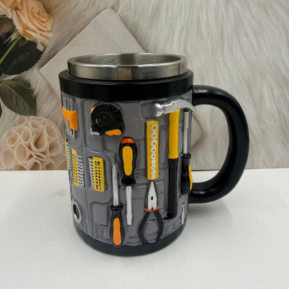 Edelstahl Werkzeugkasten Design Kaffeetasse 3D Wasserbecher Einzigartige Mechaniker Tasse Geschenke für Männer