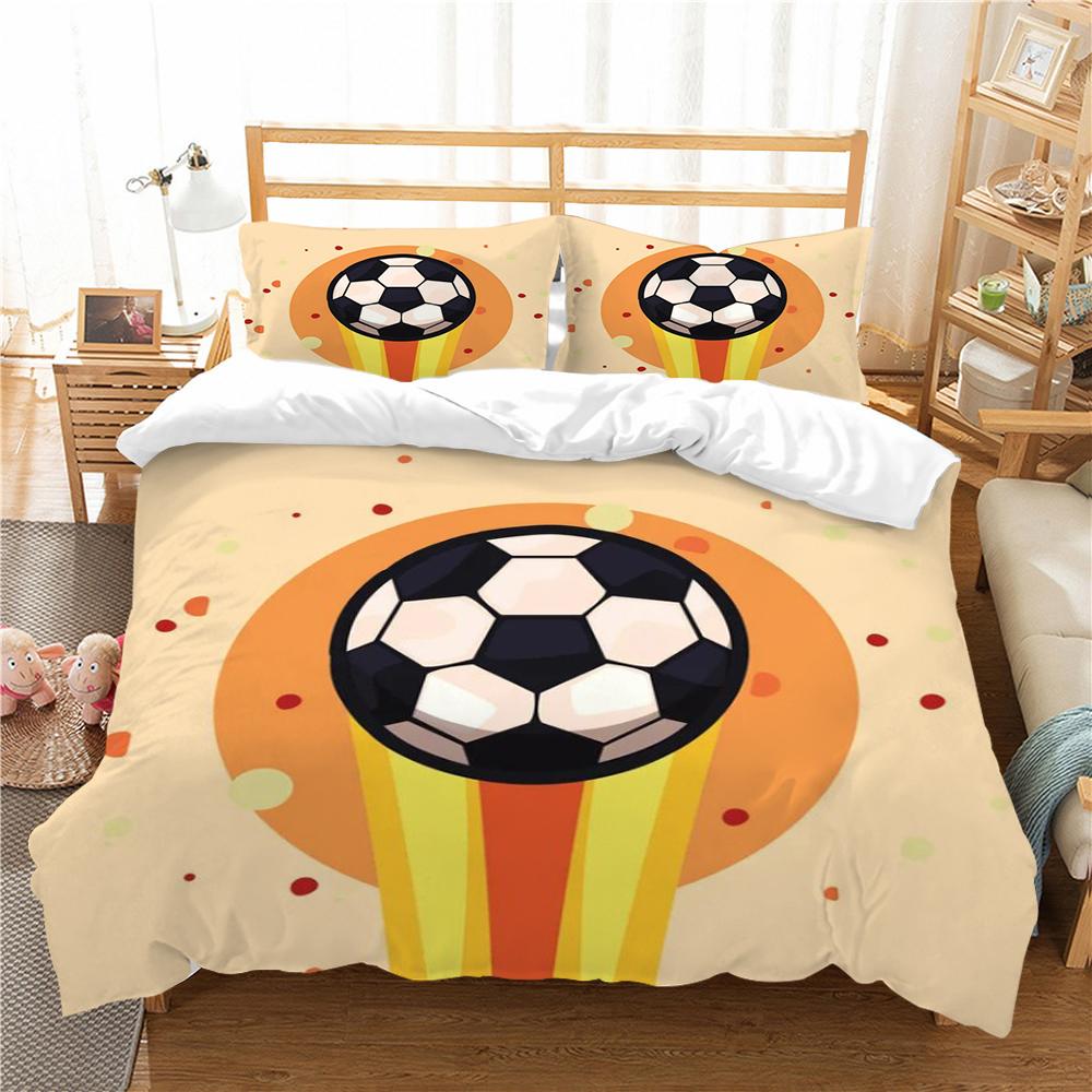 Home Bed Set with Pillowcase Vintage Bedding Cover Suit  Football Bedclothes Vintage Star Printed Home Textiles