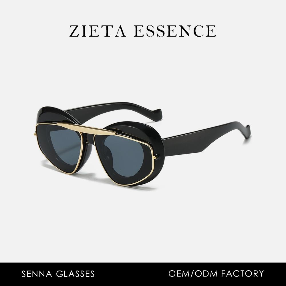 Luo Jia Metal Personality Retro Double Frame Sunglasses Show Street Sunglasses Men And Women