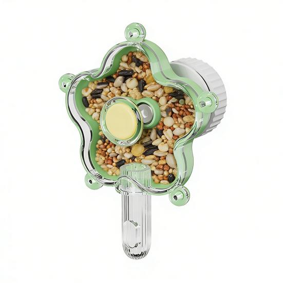 Parrot Foraging Spin Toy 360 Degrees Rotating Food Dispenser with Adjustable Portions Chew Safe