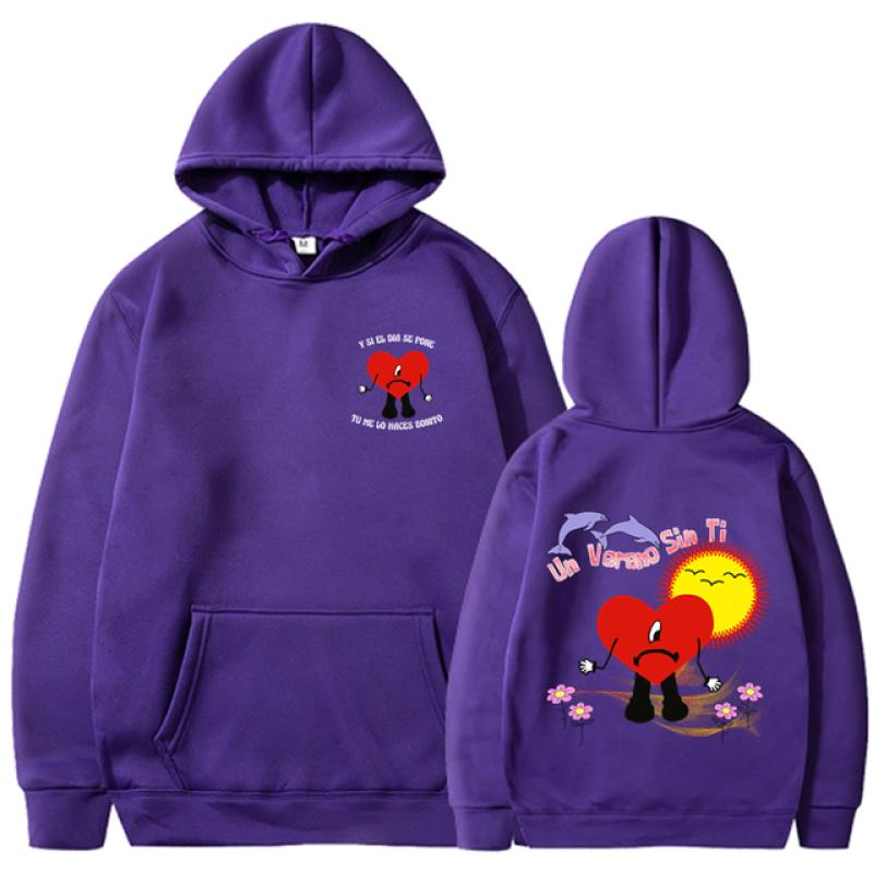 Trendy New Bad Bunny Pattern Printed Hoodie Unisex Hip Hop Street Sports Hoodie High Quality Hot Selling Top 2023