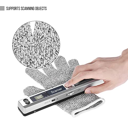 Portable Handheld Wand Scanner, A4 Size, 900DPI, JPG/PDF Format, LCD Screen, Type-C Interface, with Protective Bag for Business Documents, Receipts, B