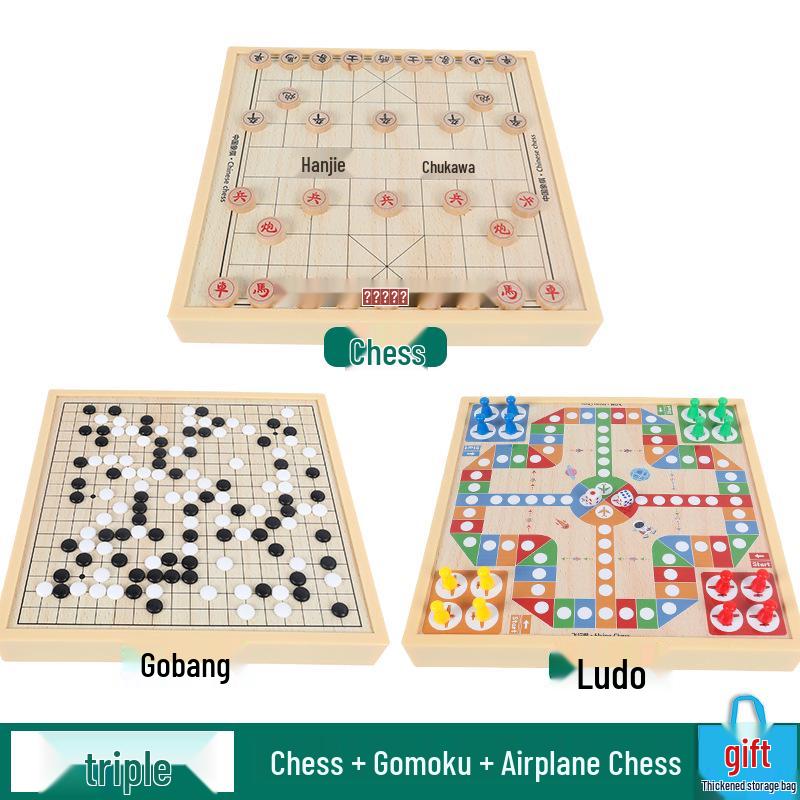 Magnetic 5-in-1 Game Board: Go, Five-in-a-Row, Flying Chess, Checkers, Chinese Chess - Educational Fun for Kids