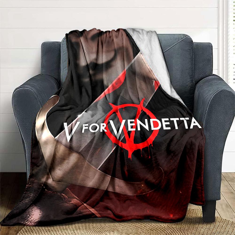 V Vendetta Revolution Flannel Blanket Super Soft Warm Cozy Blanket For Sofa Bed Office Travel Allseason Home Decor Gift