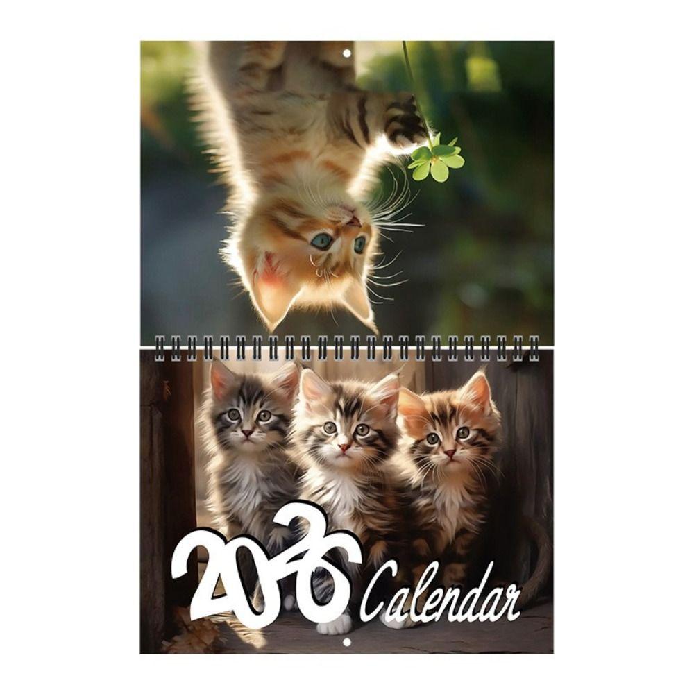 Hanging Loop Cat Calendar Durable Construction Monthly Planner Kitten Wall Calendar  Office Decor