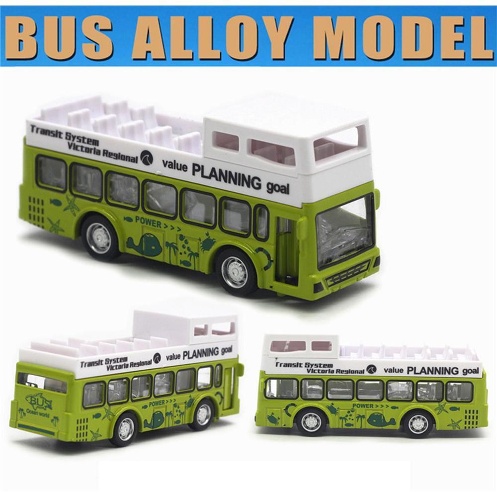 Model de mini autobuz cu tragere înapoi din aliaj 1/60, jucărie de autobuz turistic de mare simulare, set cadou