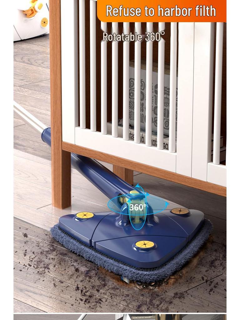 Mop Imitatie Mop cu Stoarcere Manuala cu Spalare Hands-Free, Design Triangular Nou pentru Curatenie Usoara in Casa