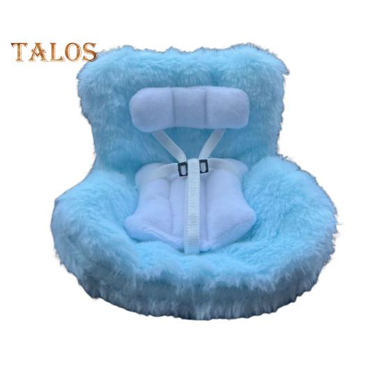 

Мини-плюшевое кукольное сиденье безопасности, износостойкое, мягкое, очаровательное, яркого цвета, легко устанавливается, украшение для кукольного сиденья безопасности, декор для салона автомобиля синий