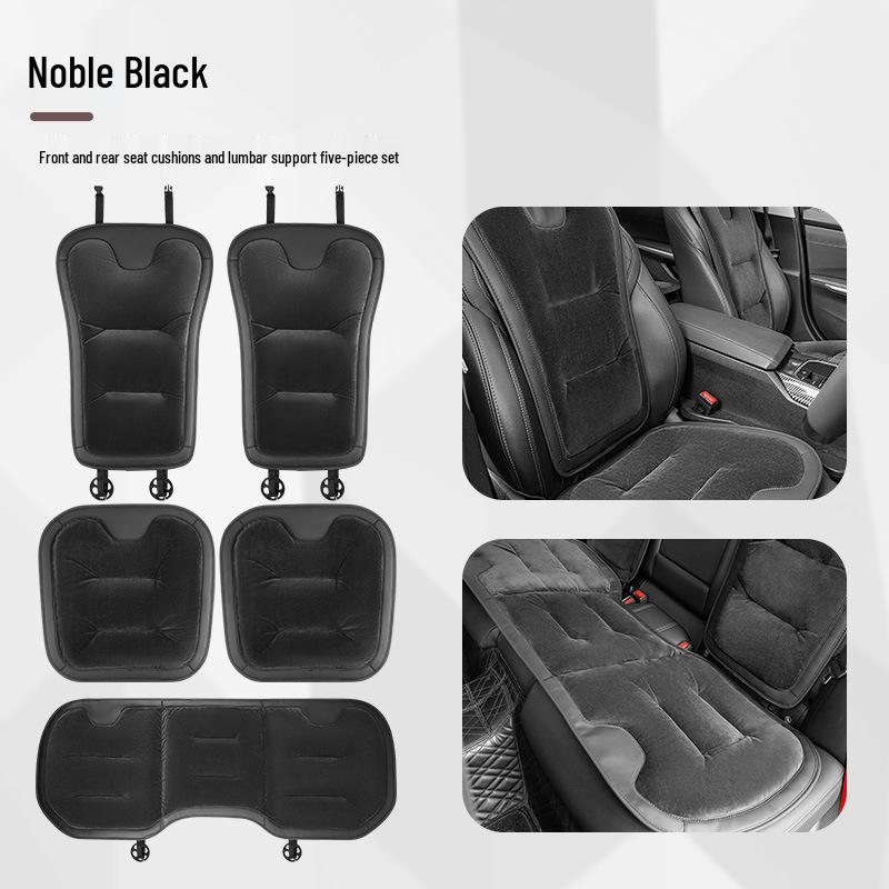 Universal Thickened Flannel Car Seat Cushion Set for All Seasons (3-Piece)