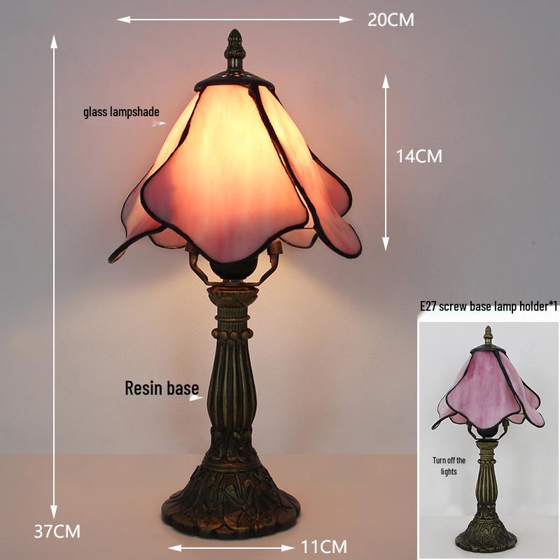 Tiffany Vintage Stained Glass Table Lamp for Bedside or Cafe