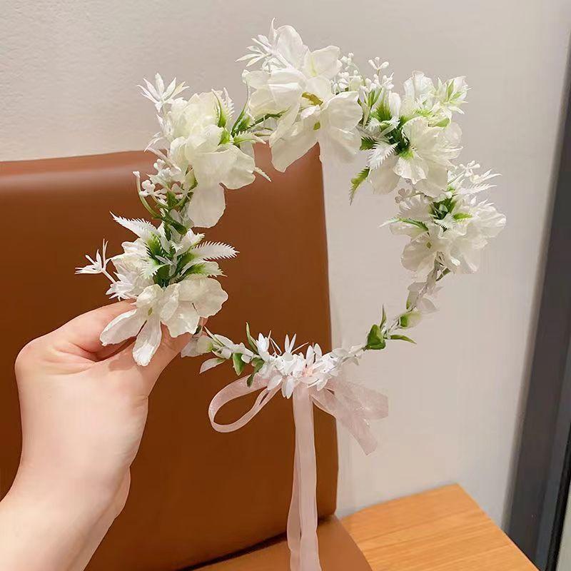 Children'S Headband Princess Super Fairy Wreath Headdress Girl Forest Series Simulation Flower Ribbon Headband Girl Head