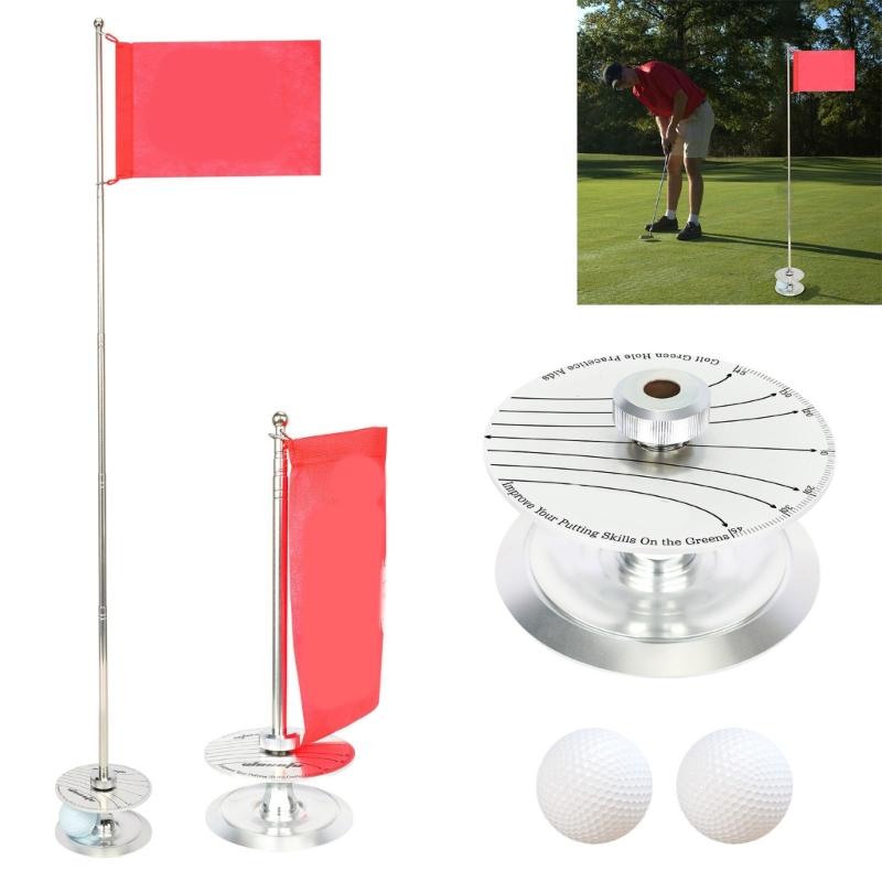 Golf Pin Flag Hole Cup Set Retractable Golf Flag And Cup Golf Putter Swing Training Practice Tool for Indoor and Outdoor