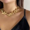 Unique Exaggerated Irregular Big Necklace for Women Creative Thick Gold and Silver Color Metal Chain Choker Fashion Jewelry Gift