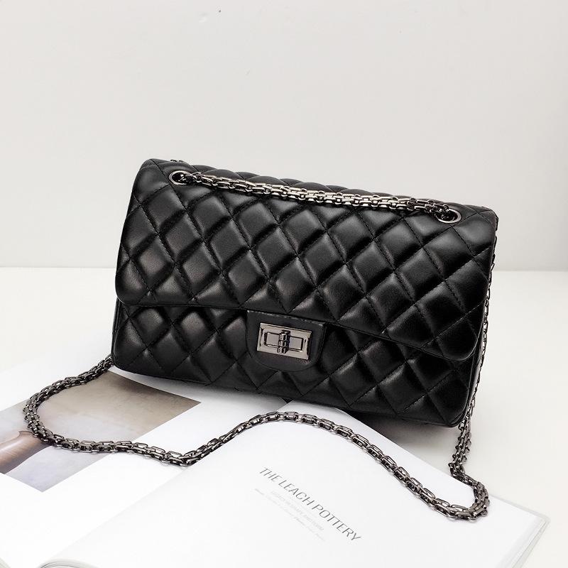 Bag Women'S Shoulder Chain Bag Small Fragrant Wind Rhombus Small Square Bag Solid Color