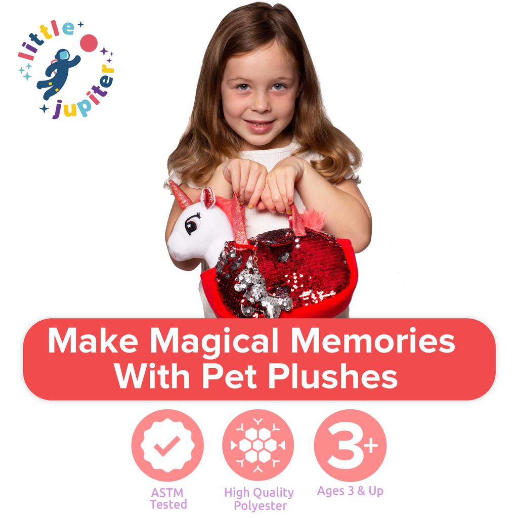 Little Jupiter Plush Toy Pet Set with Wallet - Unicorn Gifts Unicorn Stuffed Animals for Girls - Unicorn Plush Toys for Girls - Unicorn Stuffed