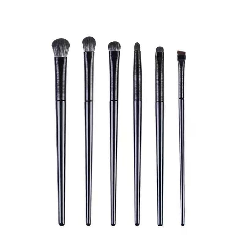 16-Piece Makeup Brush Set: 6 Black Eyeshadow Brushes, 10 Blending, Under-Eye, Eyeliner & Detail Brushes