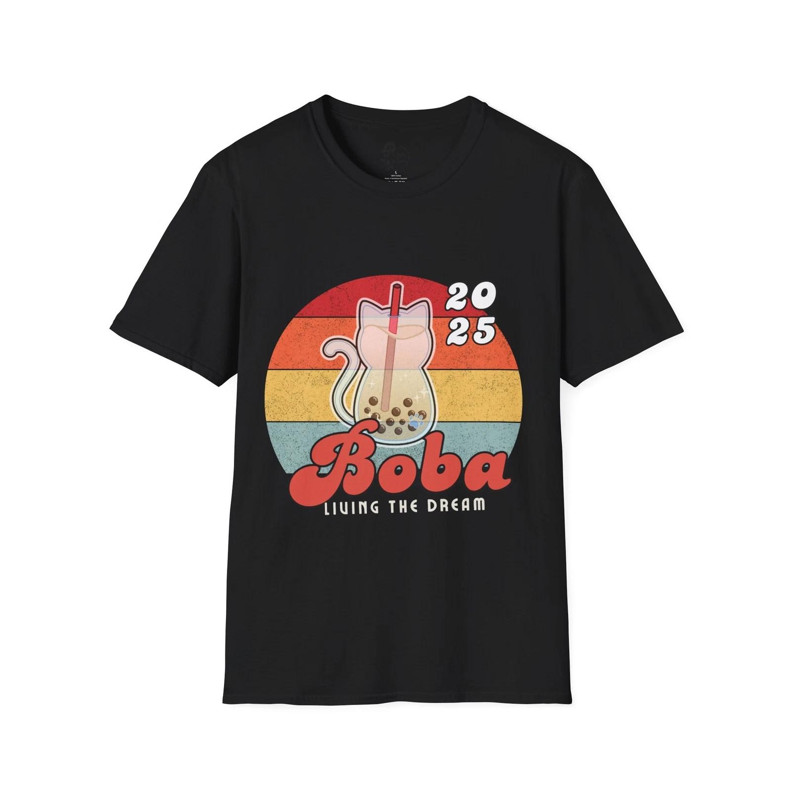 

Boba Tea Lover T shirt, Cute Cat Design, Trendy Fashion, 4XL