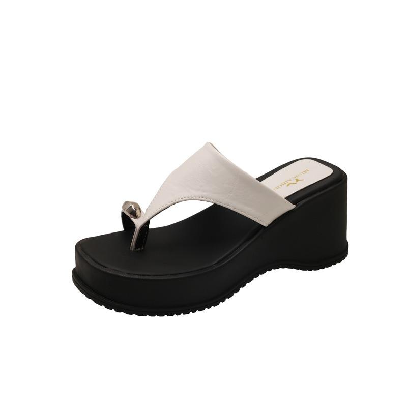 Thick-soled Height-increasing Shoes Women's Shoes Flip-flops New Wedge Heels High-heeled Sandals