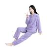 2026 Bestselling Women's Coral Fleece Pajama Set: Warm V-neck In Purple, Autumn/Winter Fashion 2024.