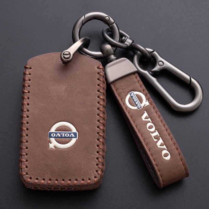 hzmuq8 New Leather Car Smart Remote Key Case Cover Holder Shell Fob For Volvo XC60 XC40 XC90 S90 V60 S60 V90 C40 Polestar 1 Polestar 2