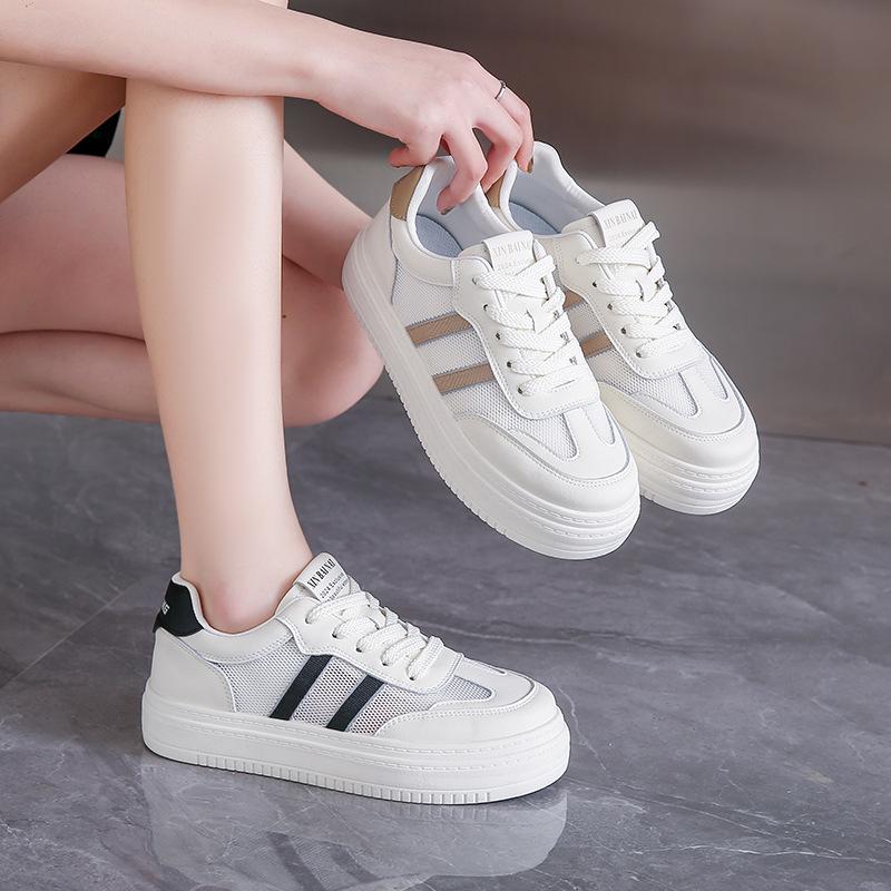 Spring and summer new heightening breathable student board shoes women's shoes casual versatile trendy single shoes Korean versionof white shoes women
