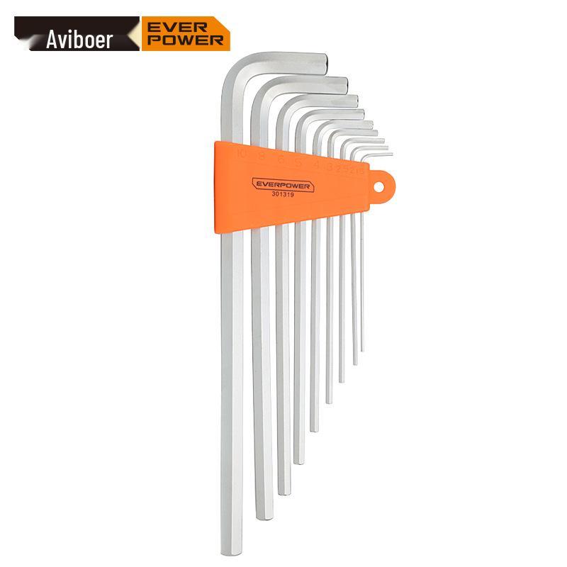 9-Piece Extra-Long Metric Flat Head Hex Wrench Set 301319