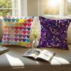 Dreamy Rainbow Love Fashion Patterns Cushion Cover Pillowcase Anti-Dustmite Invisible Zipper Short Plush Sofa Cushion