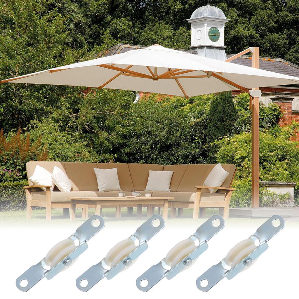 4Pcs Parasol Accessories Parasols Garden Cord Pulley Component Patio Canopy Sunshade Wheel Steel Spare Parts Twine Umbrella