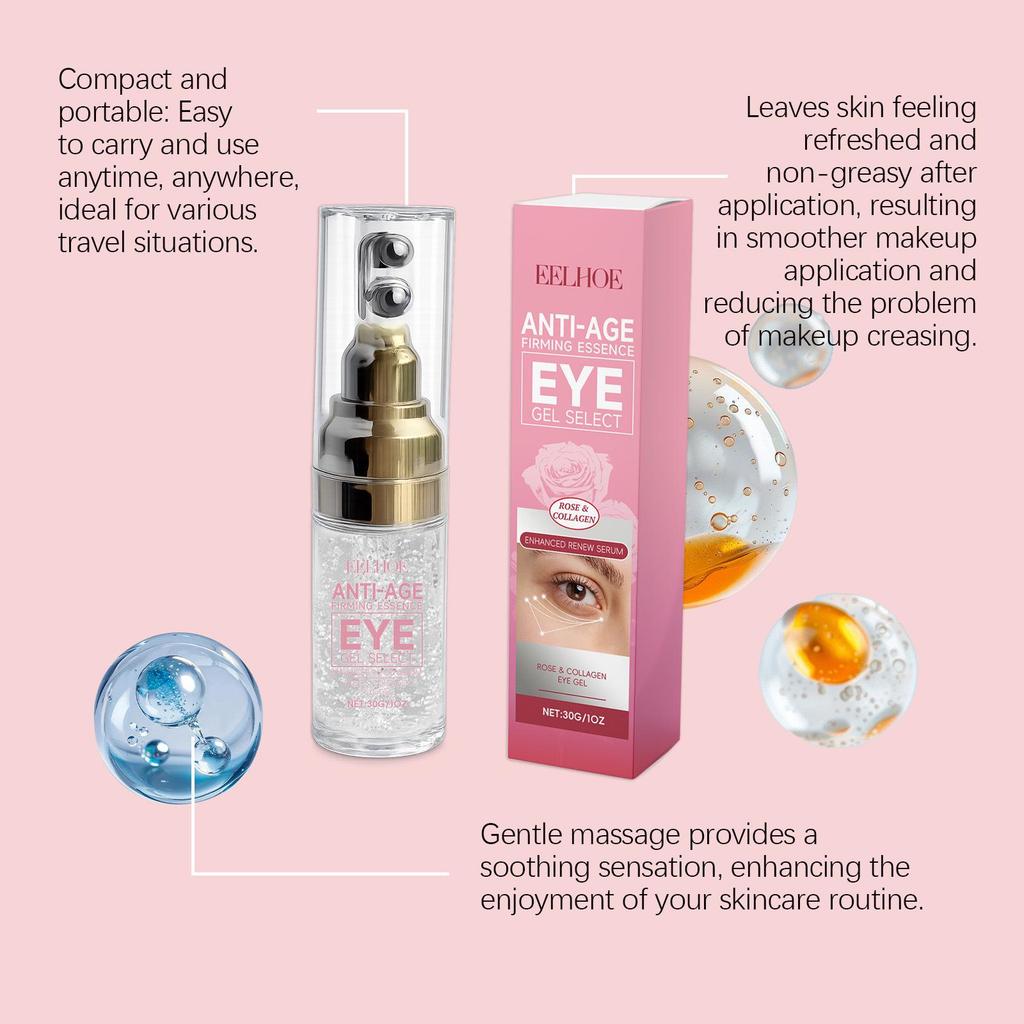 EELHOE Collagen Eye Gel Roller: Hydrating, Nourishing, Refreshing, Non-Greasy Formula for Under-Eye Care