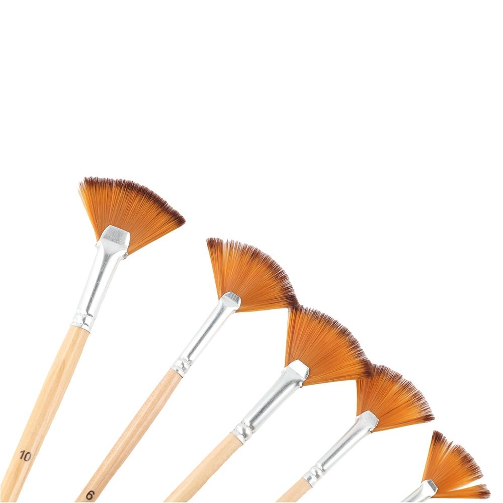 5pcs Nylon Hair Artist Fan Paint Brushes Painting Tool Fan Shaped Painting Pens  School
