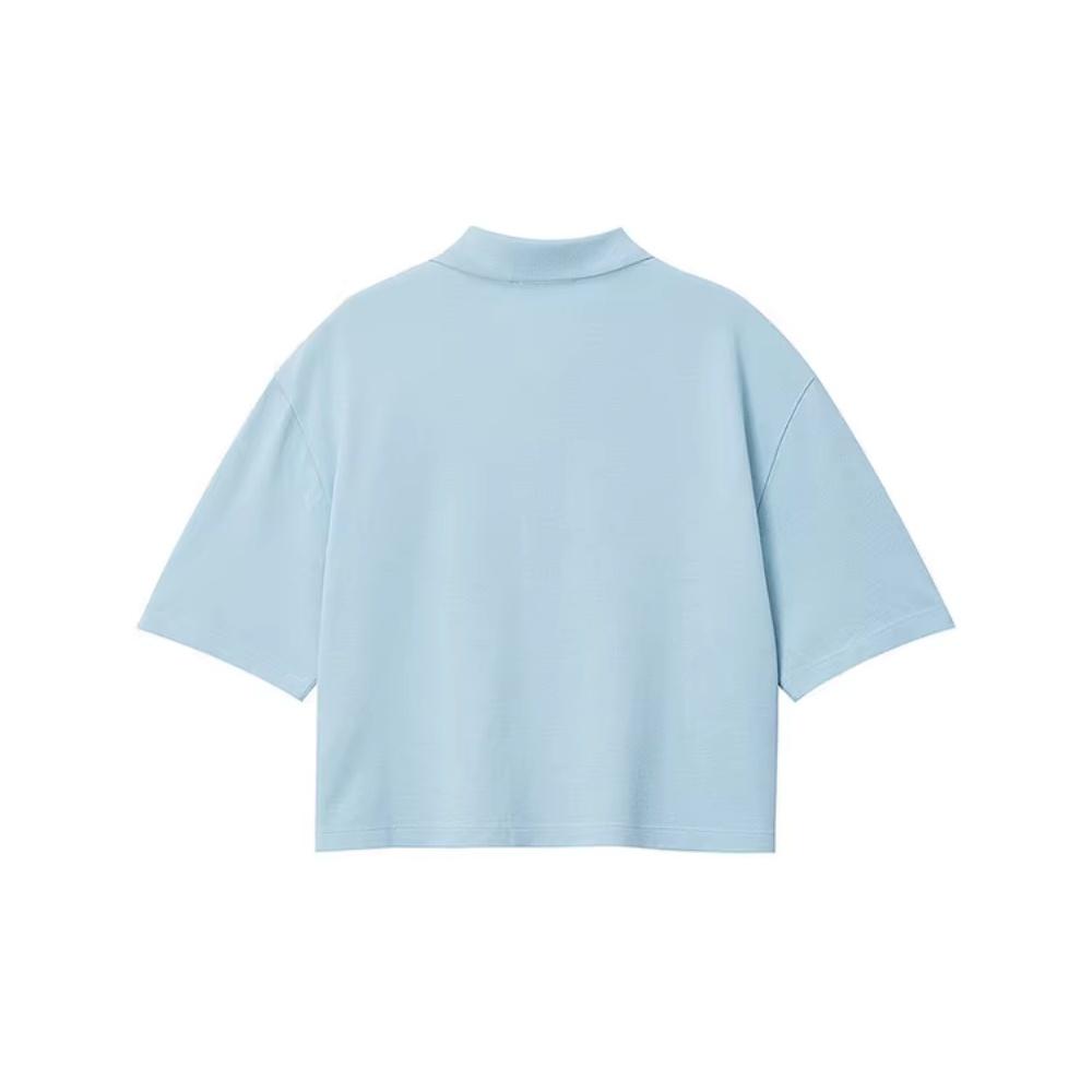Carhartt WIP Minimalist Light Blue Short Loose Polo Shirt Women tops CHXPOI034553Q