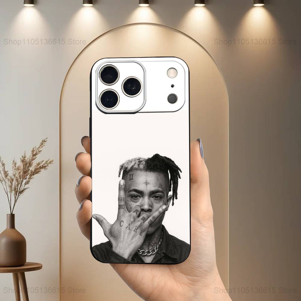 

Крутой чехол для телефона рэпера X-XXXTENTACION для iPhone 15,14,13,17,16,12,11,Plus,Pro Max,XS,X,Mini,8,7,XR,SE,Мягкий силикон, Черный iPhone13PROMAX