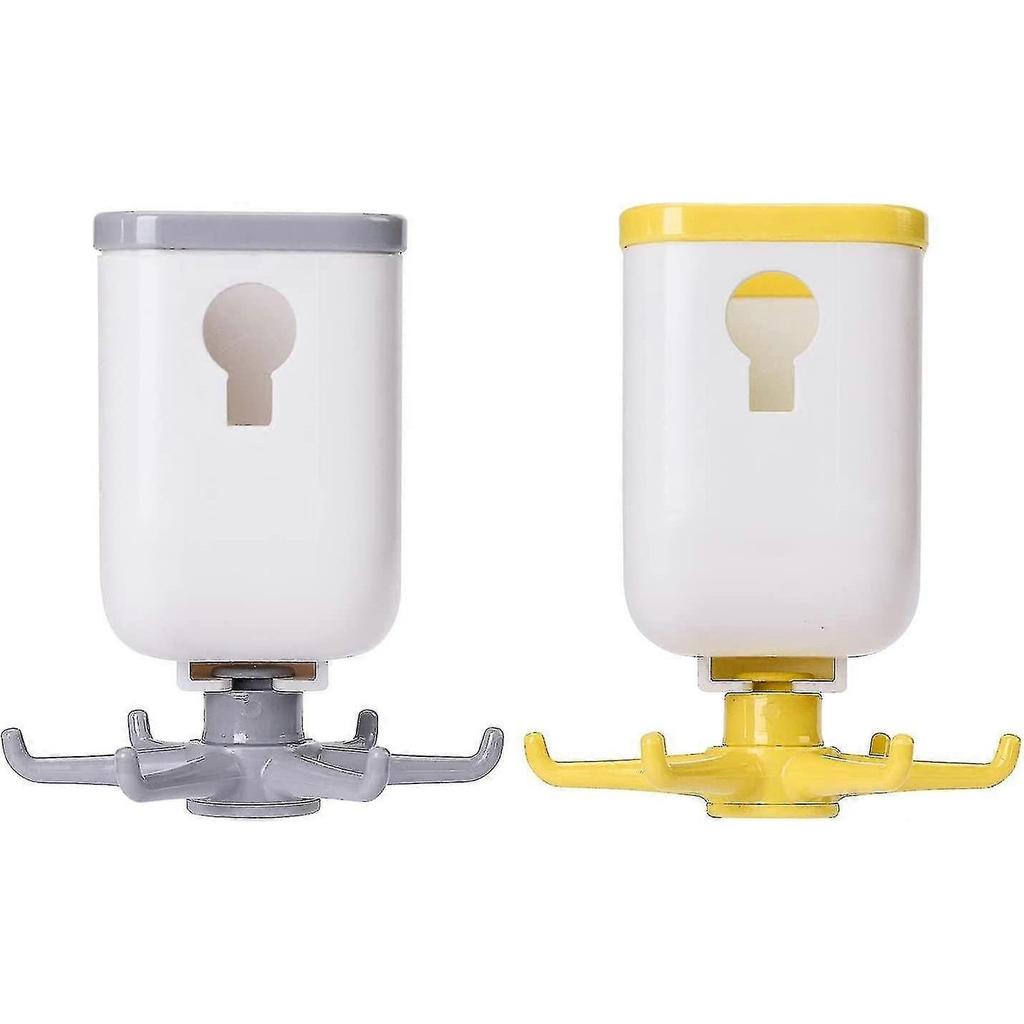 2 Pieces Storage Swivel Rack Wall Mounted Cutlery Rack Dry Drain Basket 6 Jaws 360 Swivel Hook