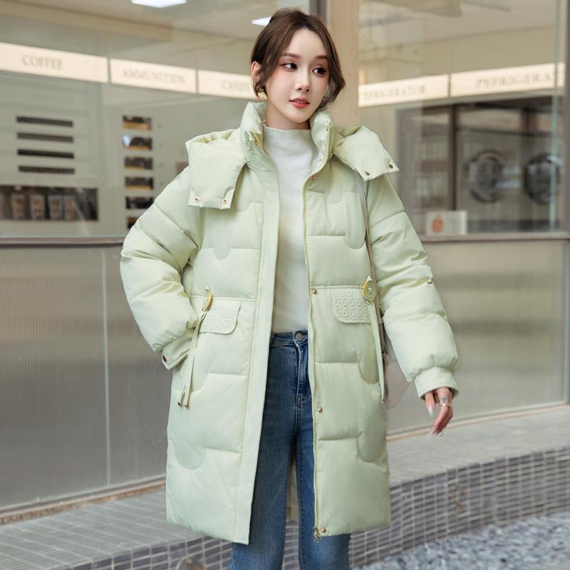 Down and cotton jacket women's 2025 winter new cotton jacket mid-length fashion and versatile, thick and loose, slimming winter jacket