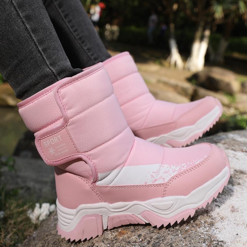 Rutschfeste und verschleißfeste High-Top-Schneestiefel für Kinder mit Plüschisolierung, Baumwollschuhe, Herren- und Damenschuhe